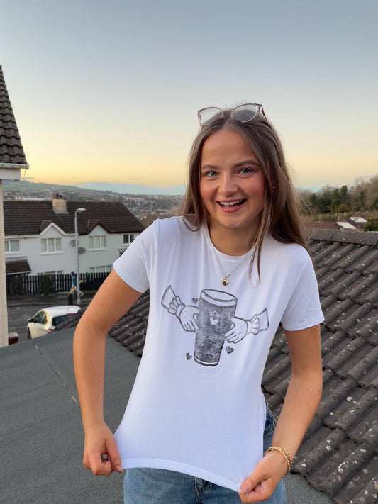 Lino Printed Claddagh Pint T-Shirt