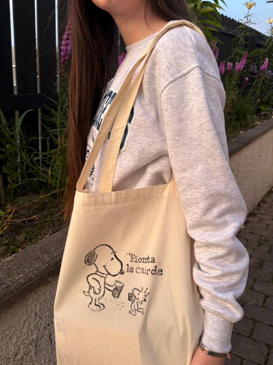 Lino Printed Snoopy Tote Bag