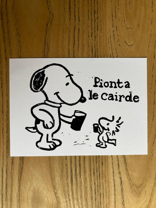 Lino Cut Snoopy Print